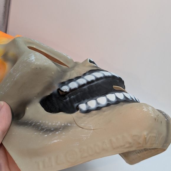 VTG 2004 Marvel Plastic Flaming Skull Ghost Rider Halloween Mask Fragile Cosplay - Picture 7 of 11